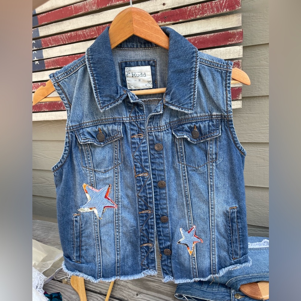 Mudd custom upcycled women’s denim vest
